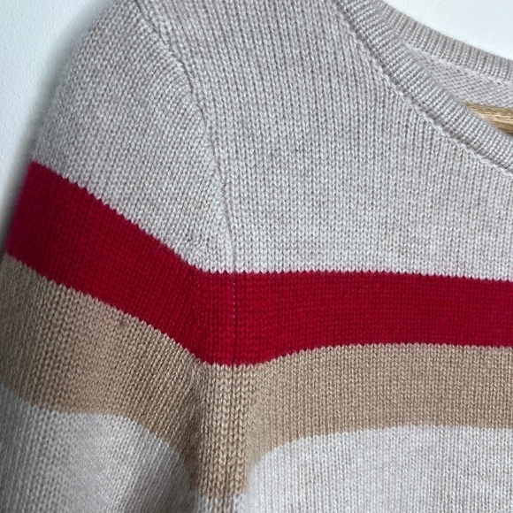 Athleta Cashmere Lodge Sweater Chianti Stripe XS - Picture 11 of 12